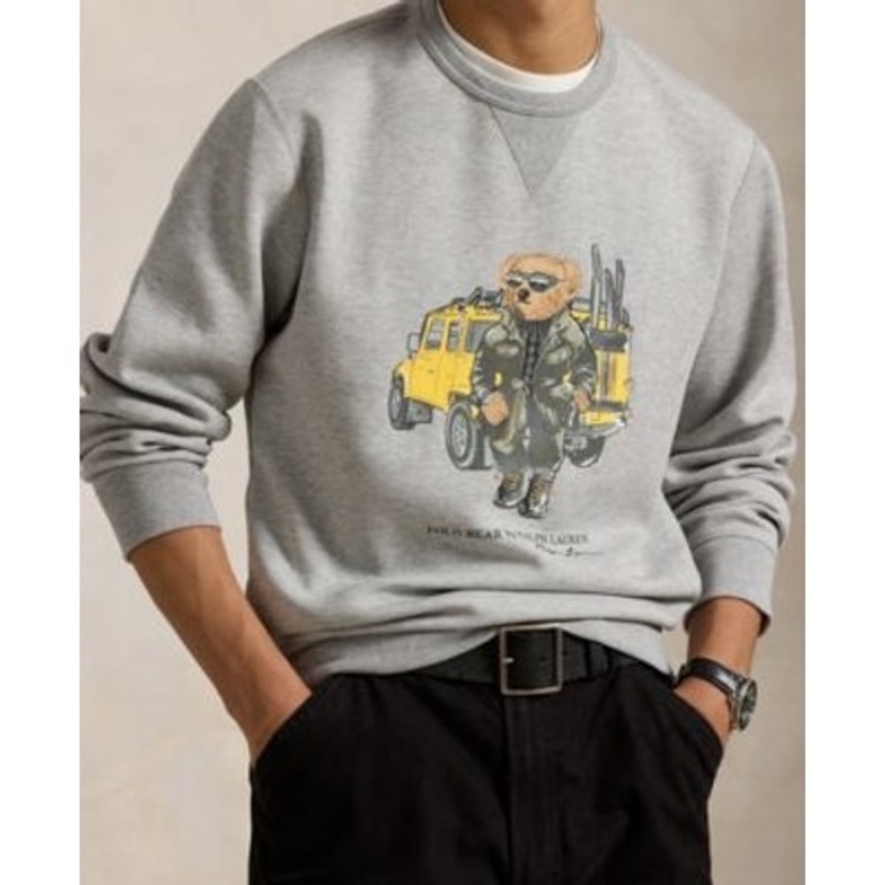 NWT Polo Ralph Lauren Polo Bear Sweatshirt Grey Off-Road Vehicle Men's Size M